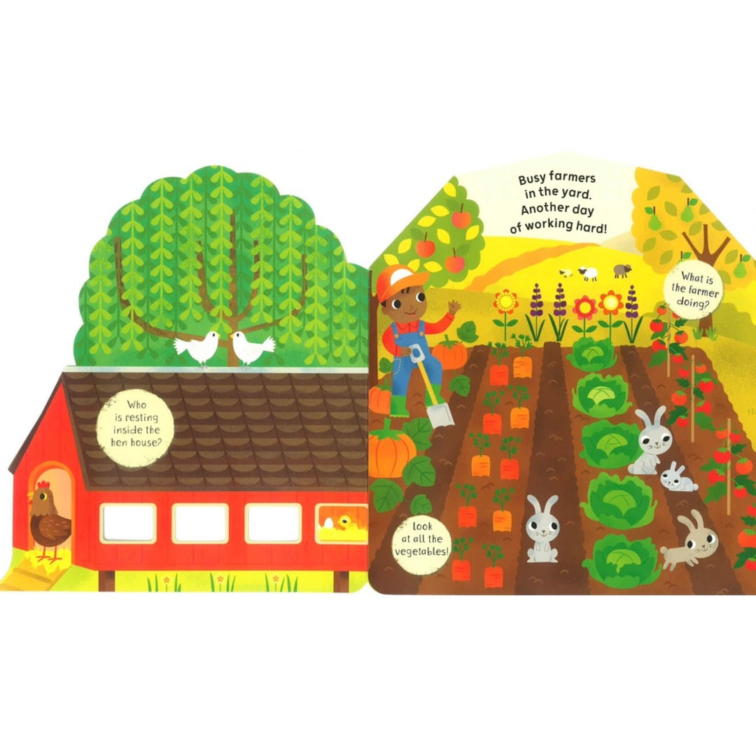 Peek inside Farm Board book