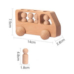 Load image into Gallery viewer, Customisable Wooden Toy bus with 4 peg dolls
